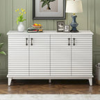 Retro Sideboard with 4 Door Large Storage and Adjustable Shelves - N/A