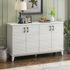 Retro Sideboard with 4 Door Large Storage and Adjustable Shelves - N/A