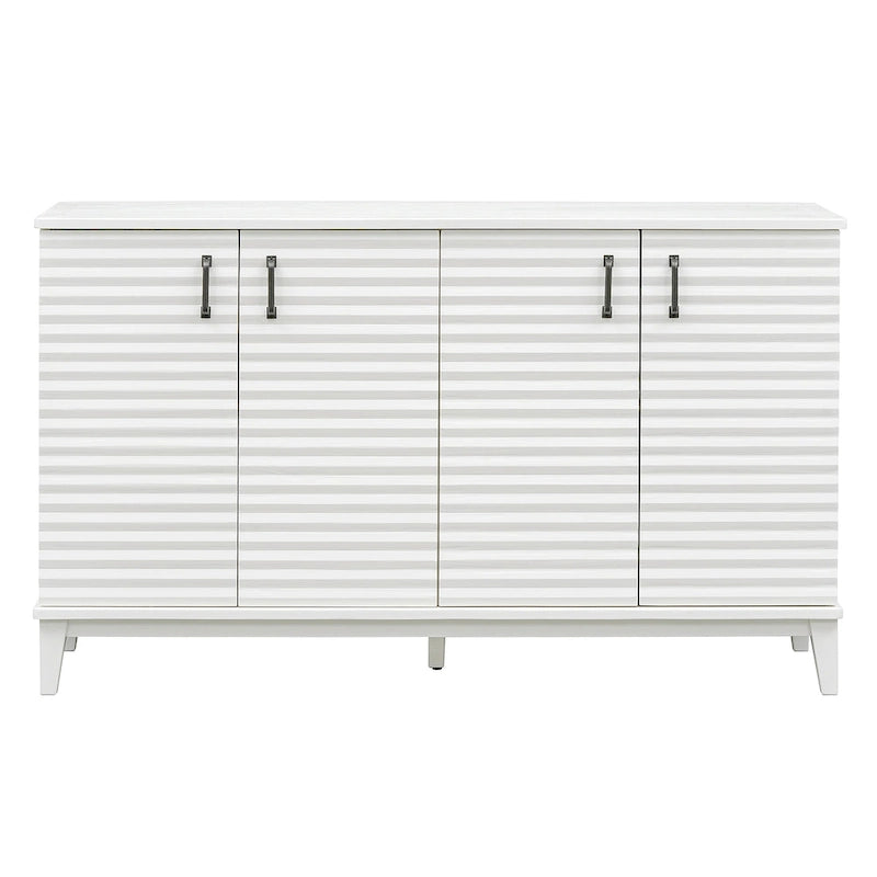 Retro Sideboard with 4 Door Large Storage and Adjustable Shelves - N/A
