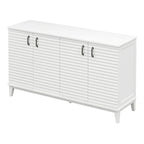 Retro Sideboard with 4 Door Large Storage and Adjustable Shelves - N/A