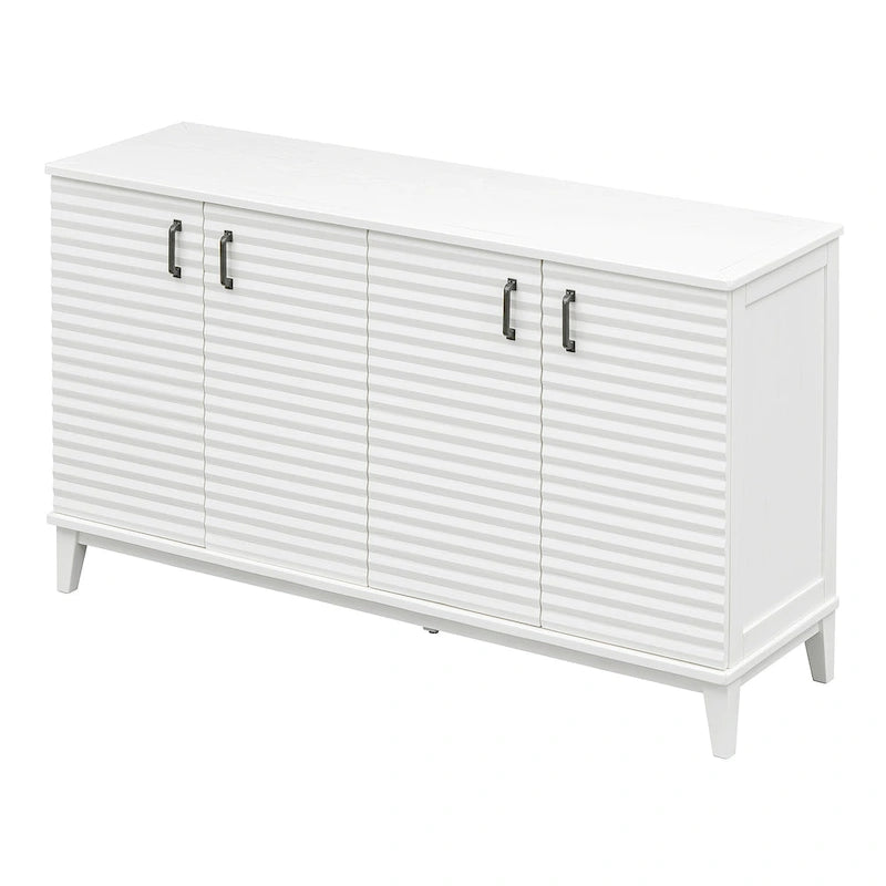 Retro Sideboard with 4 Door Large Storage and Adjustable Shelves - N/A