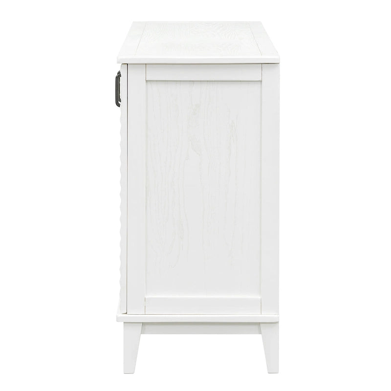 Retro Sideboard with 4 Door Large Storage and Adjustable Shelves - N/A