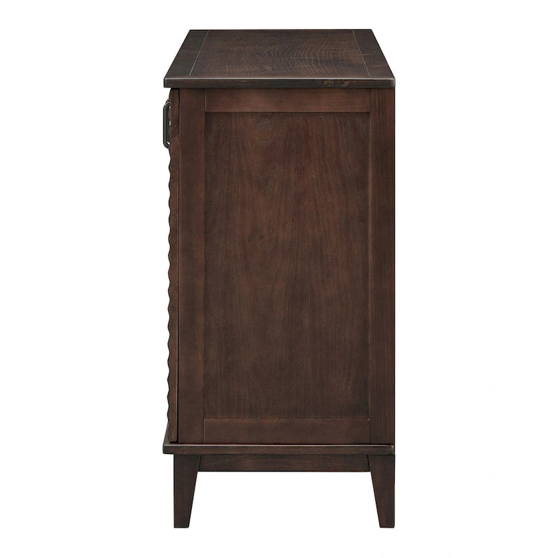 Retro Sideboard with 4 Door Large Storage and Adjustable Shelves - N/A