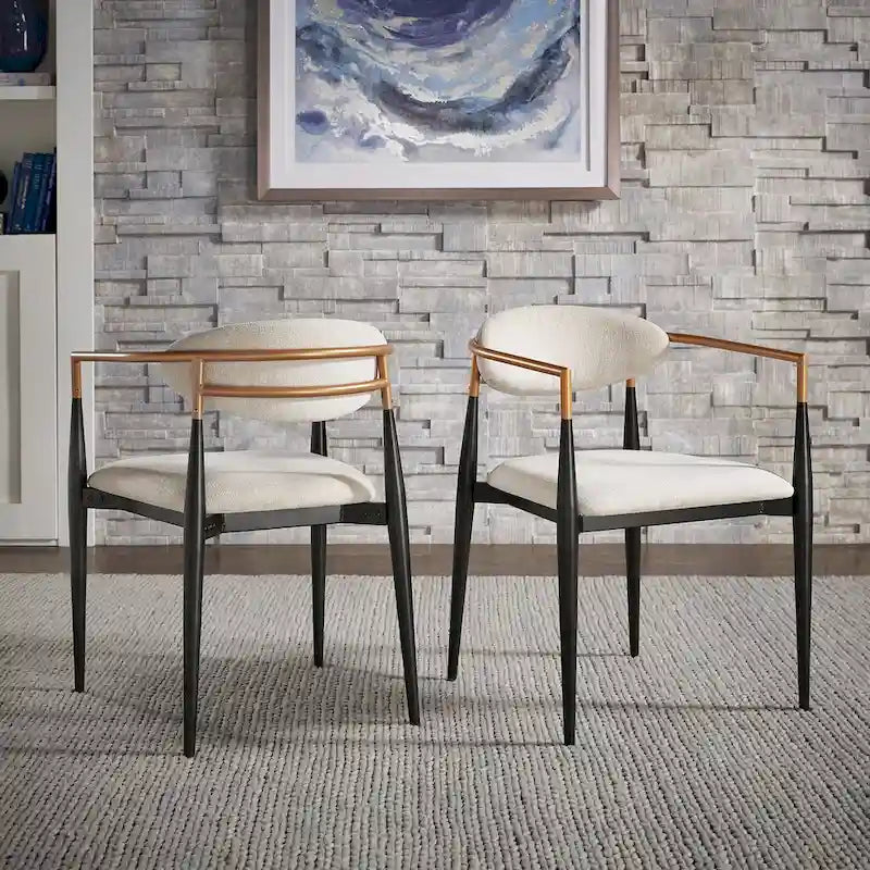 Mid-century Dining Chair with Two-tone Copper & Black Finish