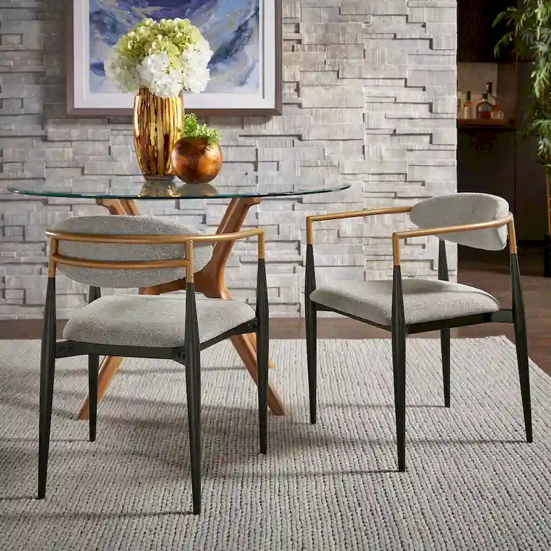 Mid-century Dining Chair with Two-tone Copper & Black Finish