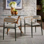 Mid-century Dining Chair with Two-tone Copper & Black Finish