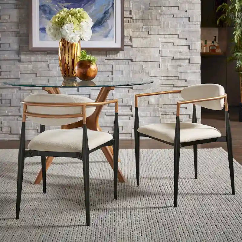 Mid-century Dining Chair with Two-tone Copper & Black Finish