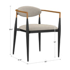 Mid-century Dining Chair with Two-tone Copper & Black Finish