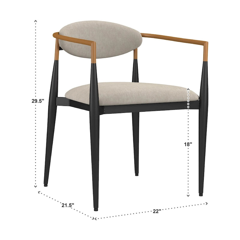Mid-century Dining Chair with Two-tone Copper & Black Finish