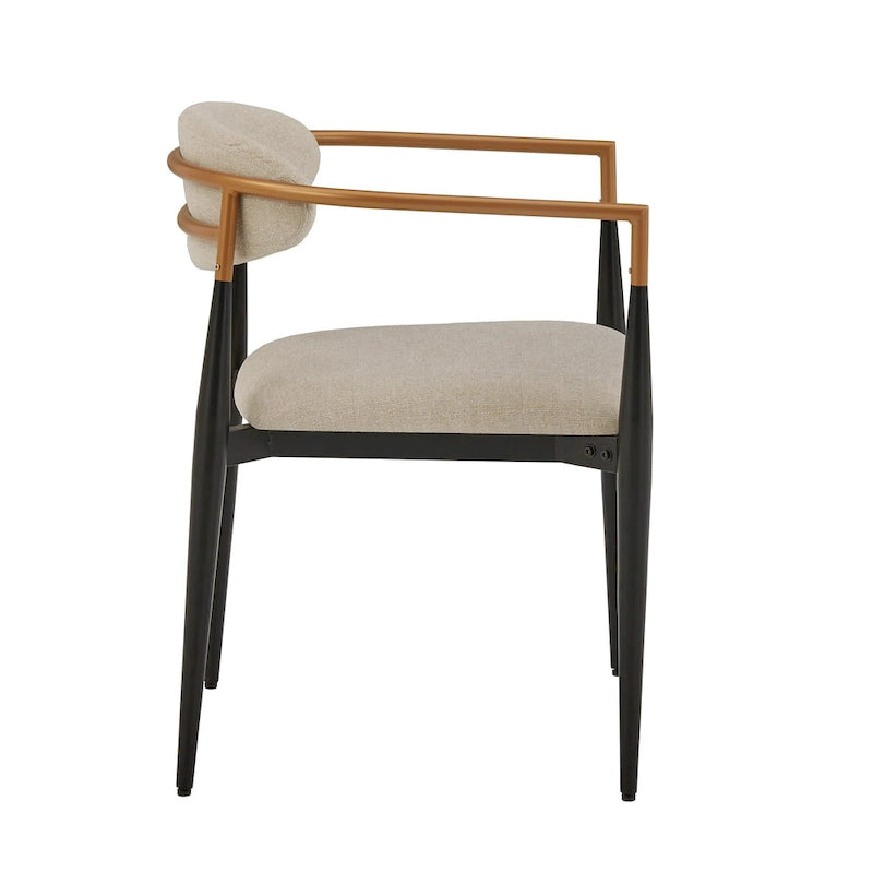 Mid-century Dining Chair with Two-tone Copper & Black Finish