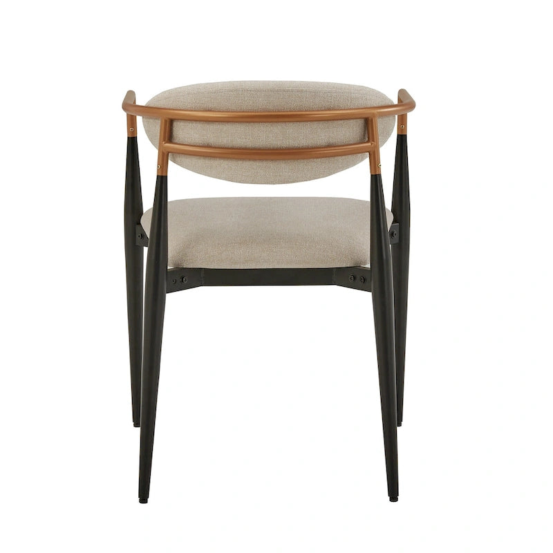 Mid-century Dining Chair with Two-tone Copper & Black Finish