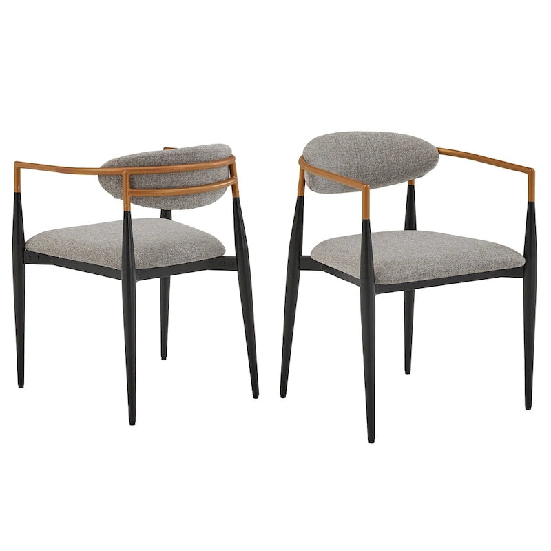 Mid-century Dining Chair with Two-tone Copper & Black Finish