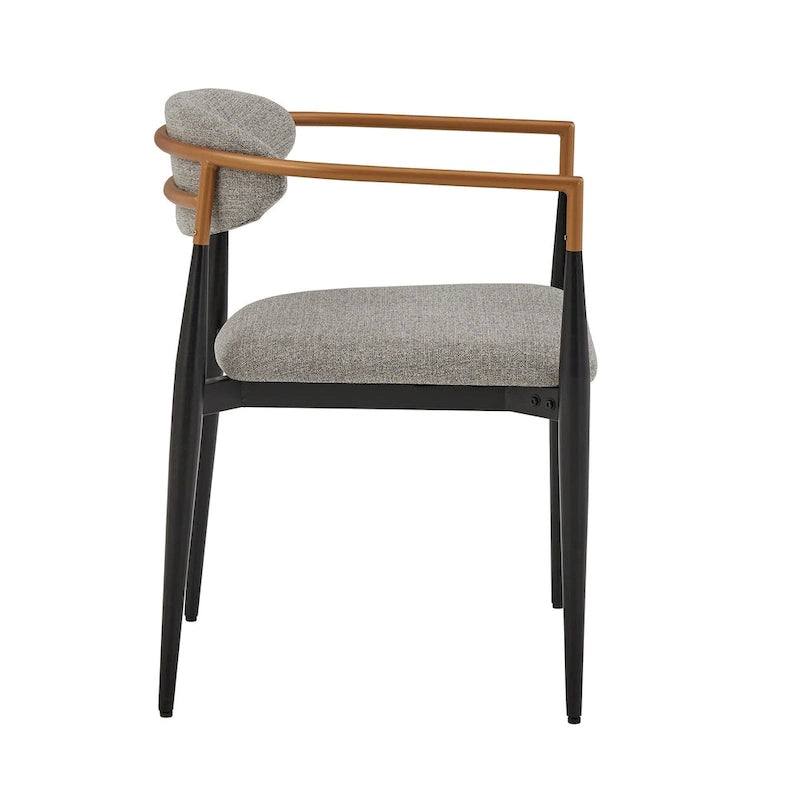 Mid-century Dining Chair with Two-tone Copper & Black Finish