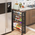 Kitchen Cart,Slim Storage Rolling Cart,4 Tier Narrow Serving Trolley with Wheels
