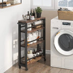 Kitchen Cart,Slim Storage Rolling Cart,4 Tier Narrow Serving Trolley with Wheels