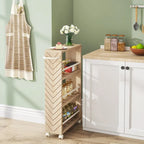 Kitchen Cart,Slim Storage Rolling Cart,4 Tier Narrow Serving Trolley with Wheels
