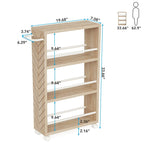 Kitchen Cart,Slim Storage Rolling Cart,4 Tier Narrow Serving Trolley with Wheels