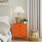 Painted Wood Storage Nightstand With Drawers