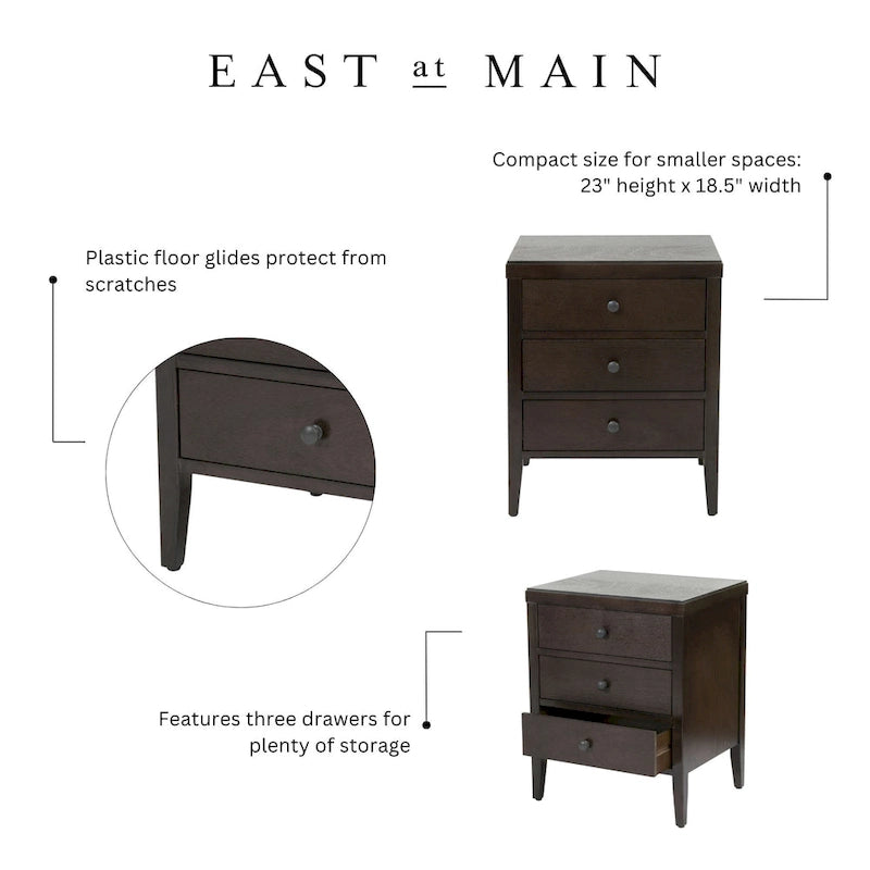 Painted Wood Storage Nightstand With Drawers