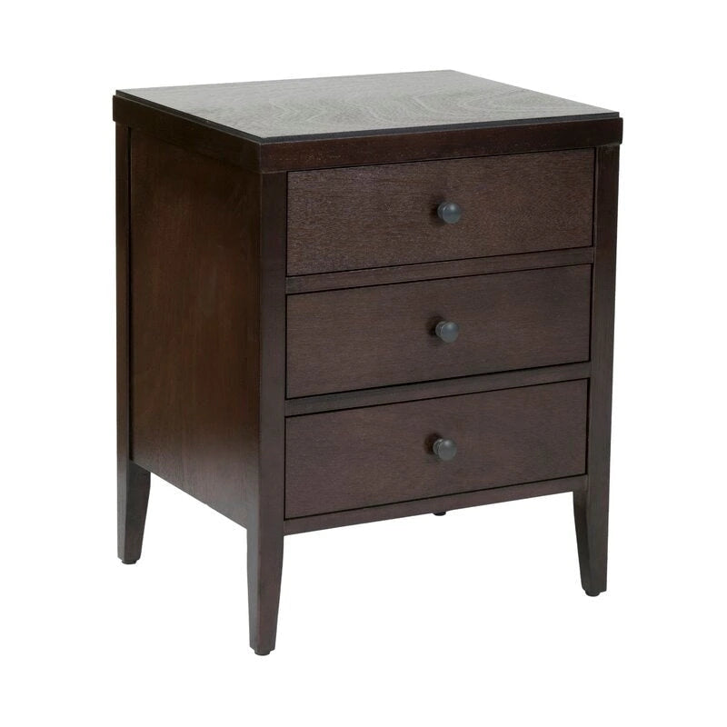 Painted Wood Storage Nightstand With Drawers