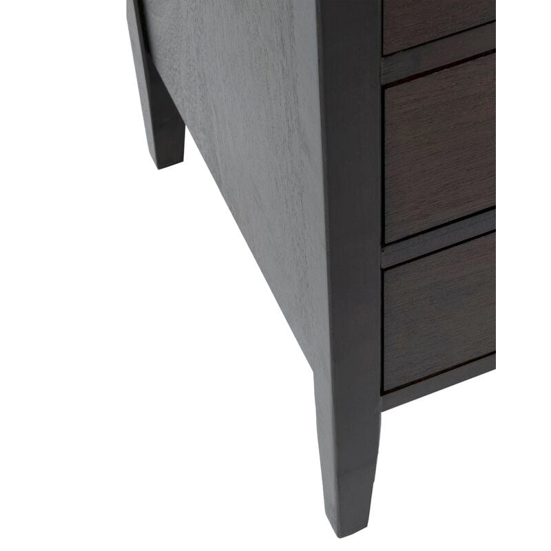 Painted Wood Storage Nightstand With Drawers