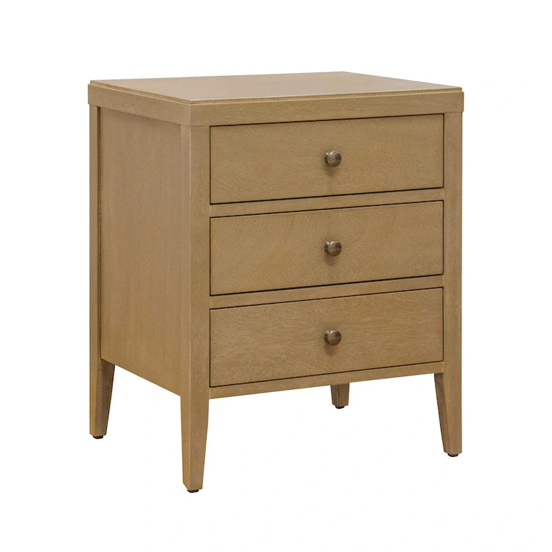 Painted Wood Storage Nightstand With Drawers