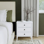 Painted Wood Storage Nightstand With Drawers