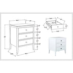 Painted Wood Storage Nightstand With Drawers