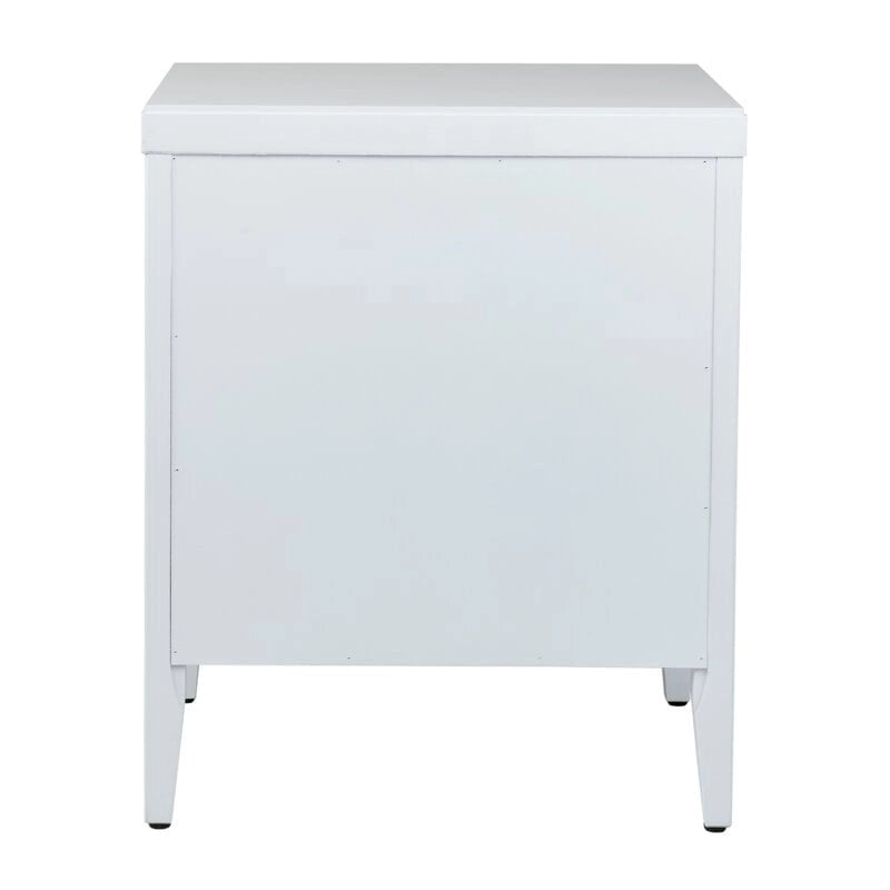 Painted Wood Storage Nightstand With Drawers