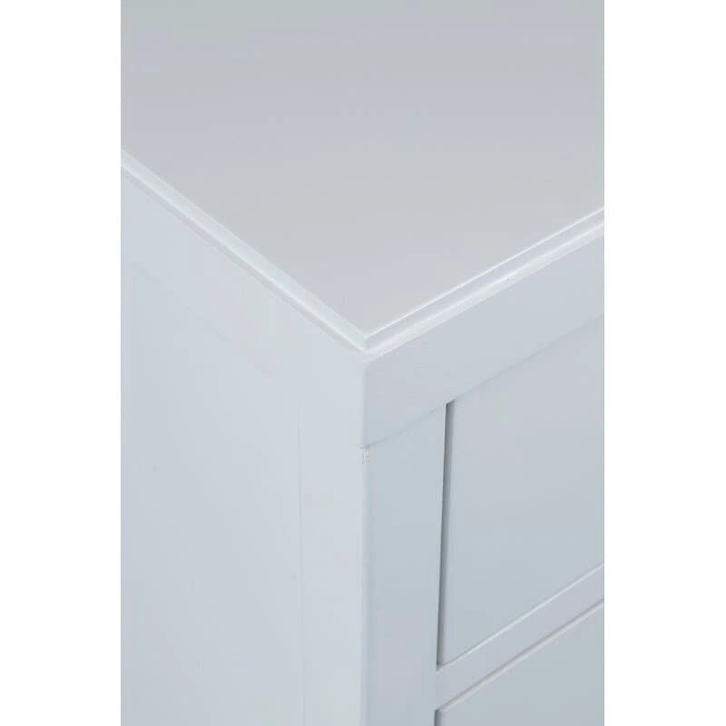 Painted Wood Storage Nightstand With Drawers
