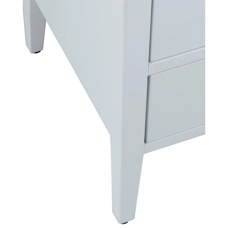 Painted Wood Storage Nightstand With Drawers