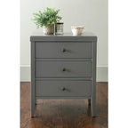 Painted Wood Storage Nightstand With Drawers