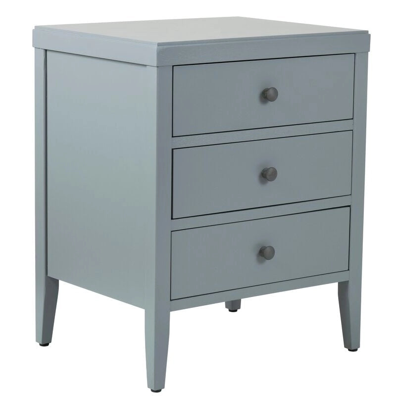 Painted Wood Storage Nightstand With Drawers
