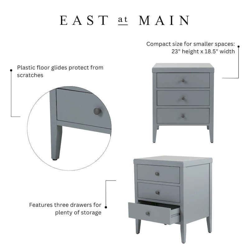 Painted Wood Storage Nightstand With Drawers