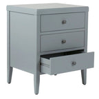 Painted Wood Storage Nightstand With Drawers