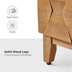 Mid-Century 2-Drawer Storage Nightstand with Adjustable Solid Wood Legs and Charging Station