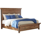 Brown King Storage Panel Bed