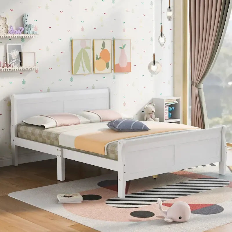 Full Queen Twin Size Wood Platform Bed