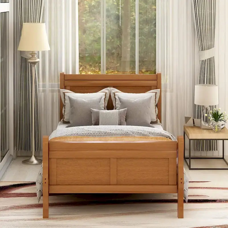 Full Queen Twin Size Wood Platform Bed