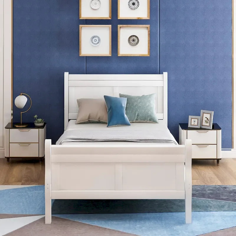 Full Queen Twin Size Wood Platform Bed
