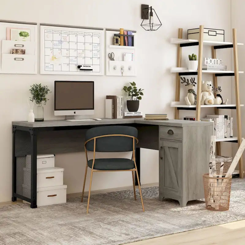 Farmhouse 61-inch L-shape Desk