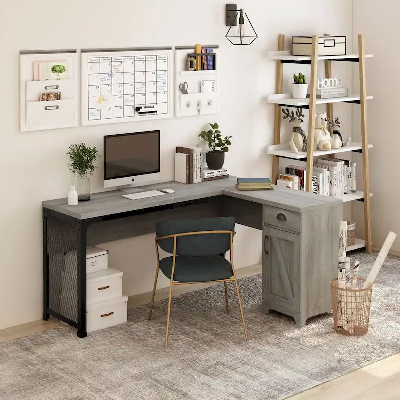 Farmhouse 61-inch L-shape Desk