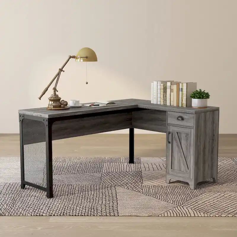 Farmhouse 61-inch L-shape Desk