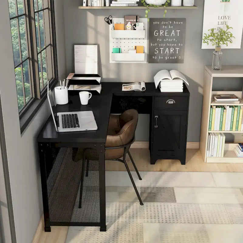 Farmhouse 61-inch L-shape Desk