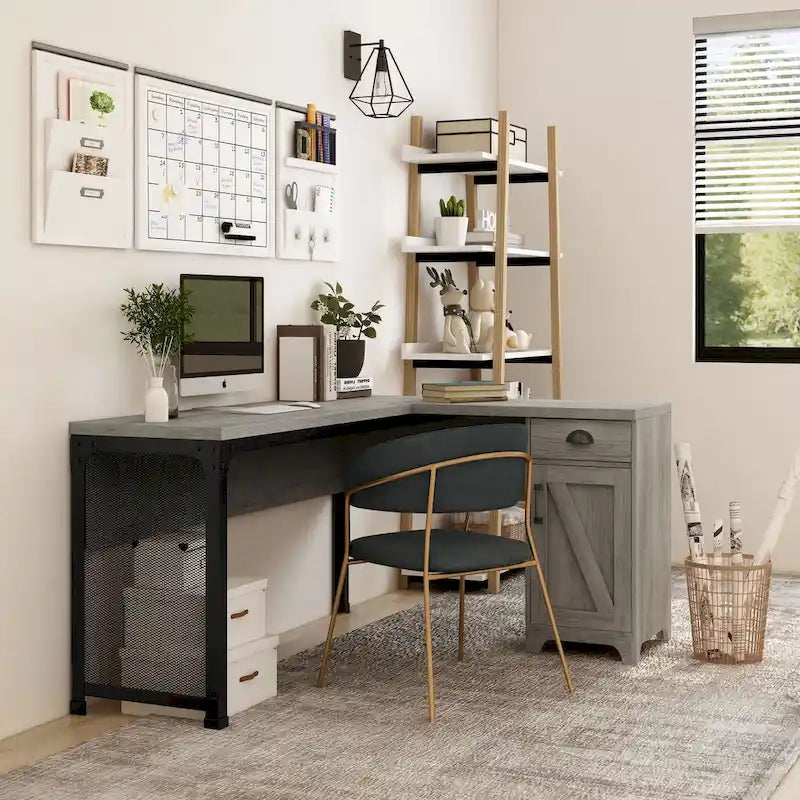 Farmhouse 61-inch L-shape Desk