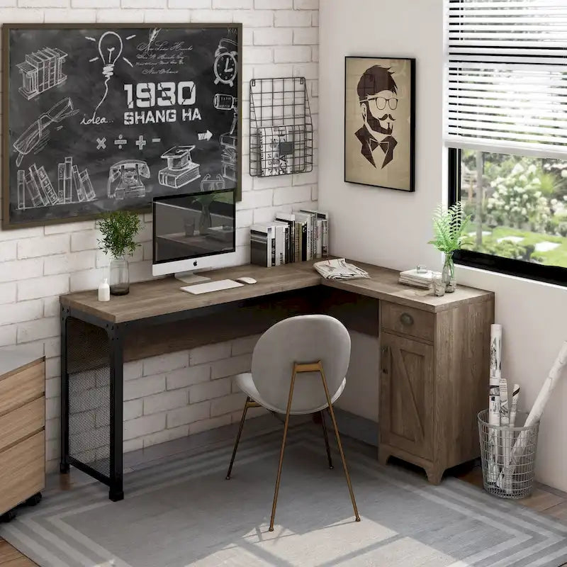 Farmhouse 61-inch L-shape Desk