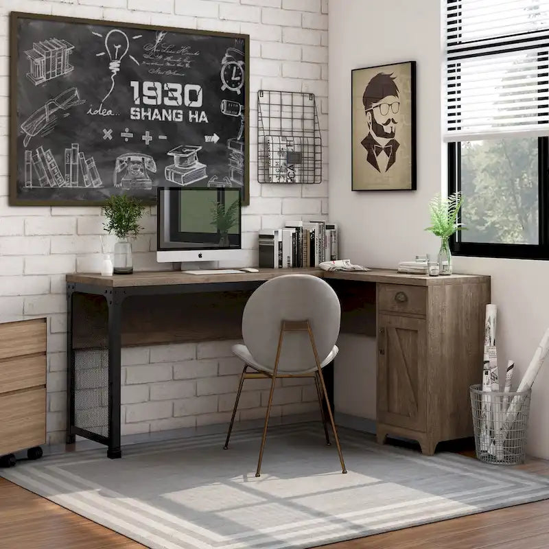 Farmhouse 61-inch L-shape Desk