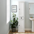 Crosley Seaside Tall Linen Cabinet Distressed White