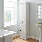 Tall Linen Cabinet Distressed White