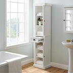 Tall Linen Cabinet Distressed White